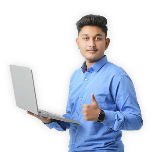 Indian School student using laptop
